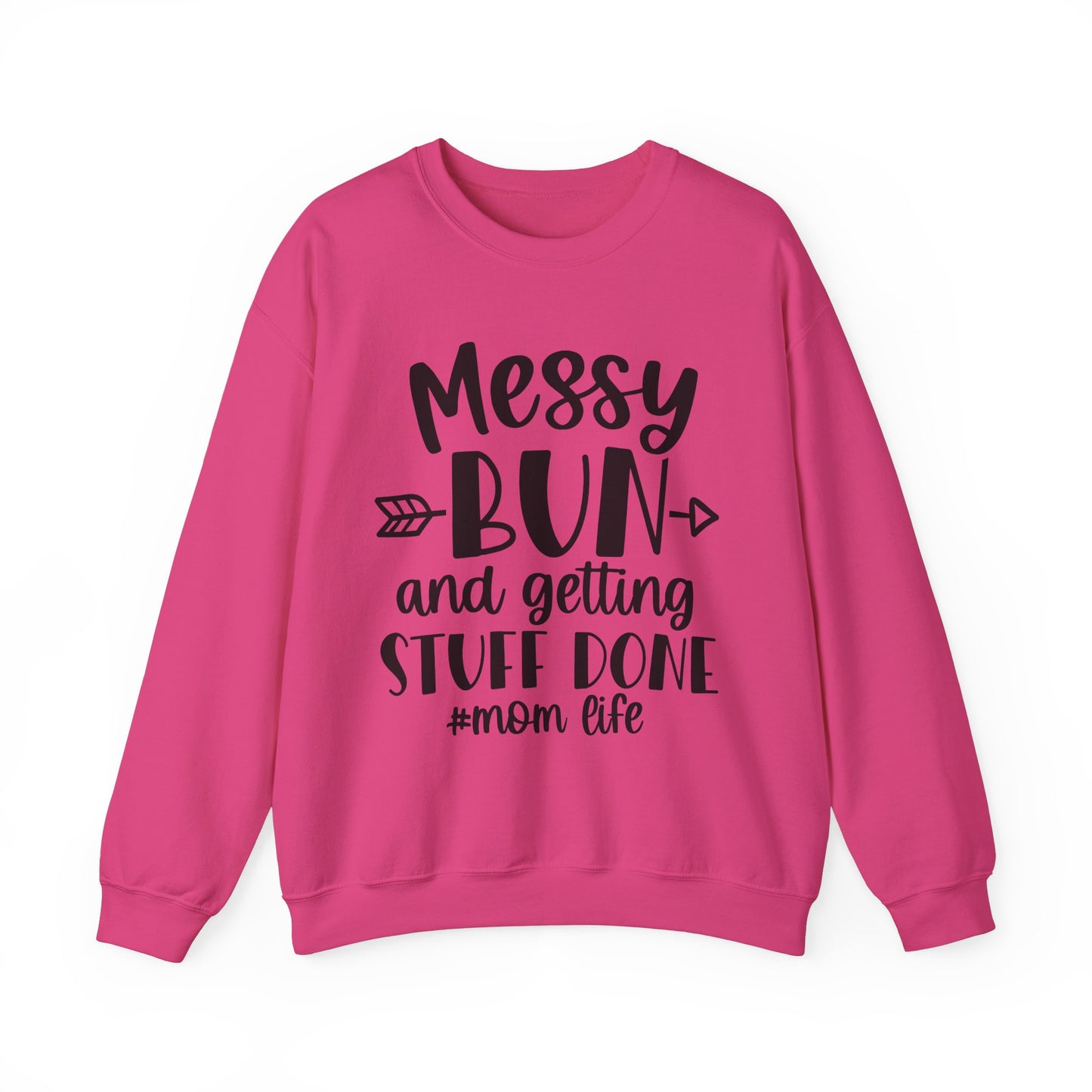 Messy Bun Mom Life Crewneck Sweatshirt - Unisex Heavy Blend™