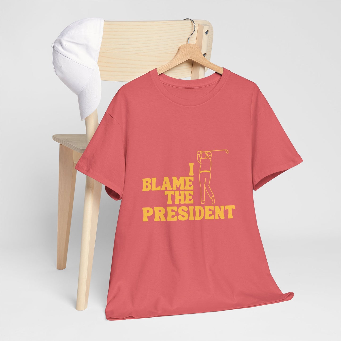 Unisex Heavy Cotton Tee - 'I Blame The President' Graphic T-shirt