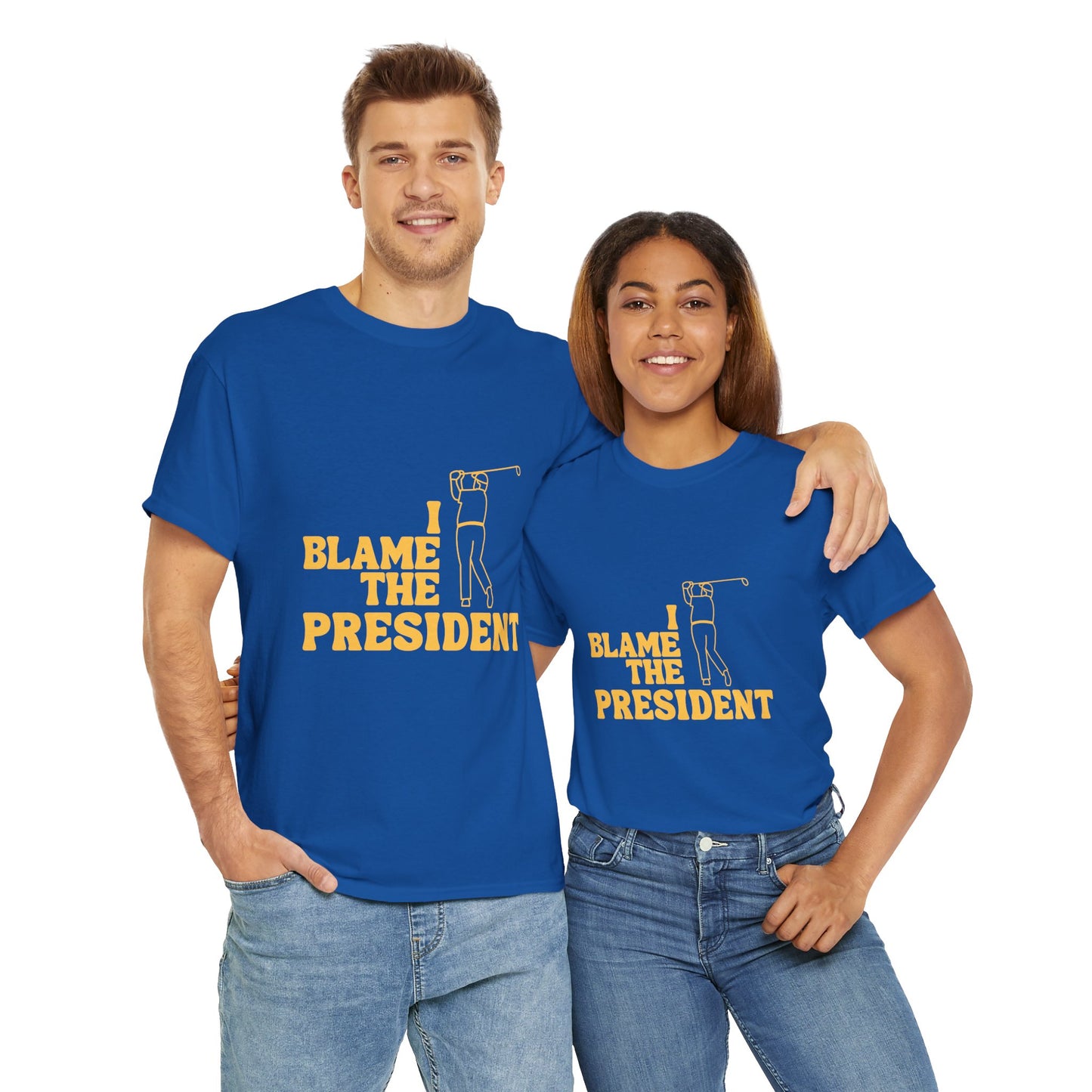 Unisex Heavy Cotton Tee - 'I Blame The President' Graphic T-shirt