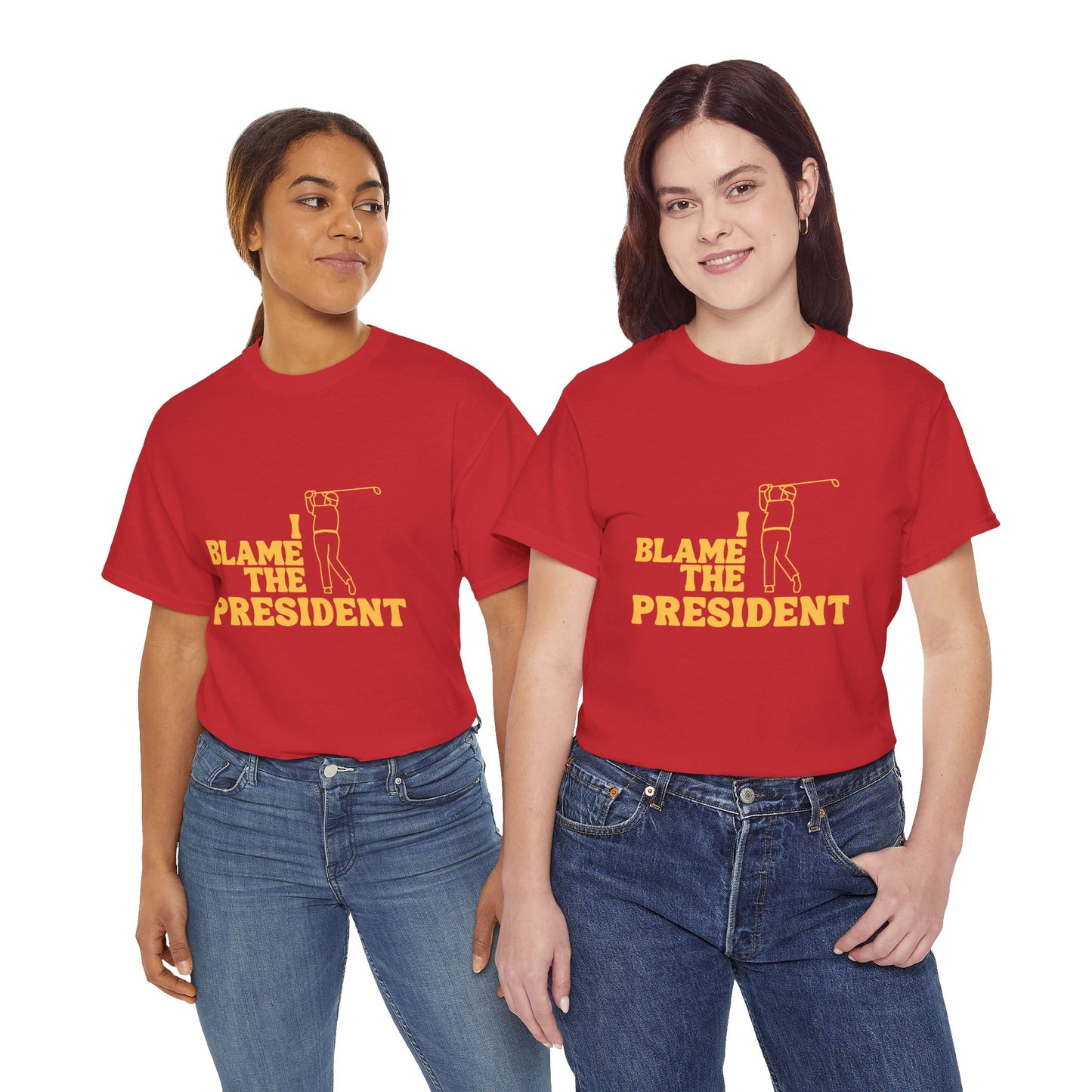 Unisex Heavy Cotton Tee - 'I Blame The President' Graphic T-shirt