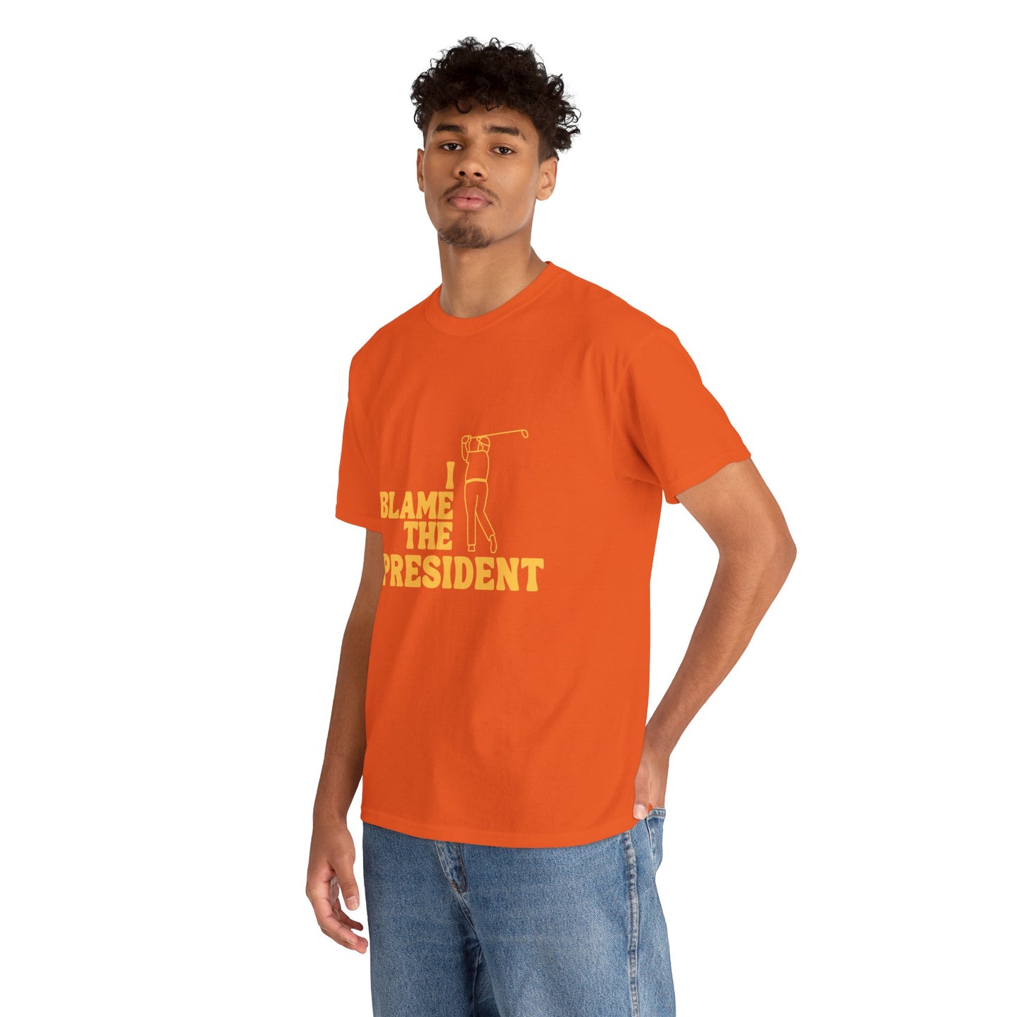 Unisex Heavy Cotton Tee - 'I Blame The President' Graphic T-shirt