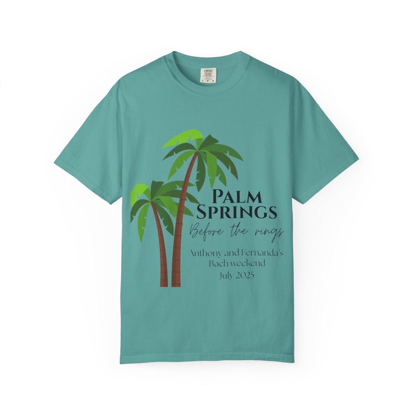 Palm Springs Wedding Unisex T-Shirt, Tropical Vacation Tee, Custom Graphic Shirt, Resort Wear, Summer Celebration Top
