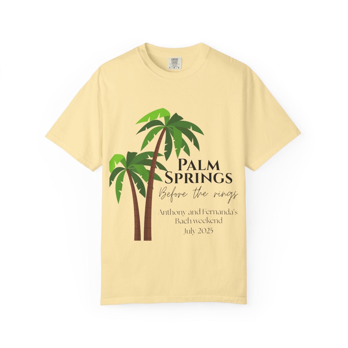 Palm Springs Wedding Unisex T-Shirt, Tropical Vacation Tee, Custom Graphic Shirt, Resort Wear, Summer Celebration Top