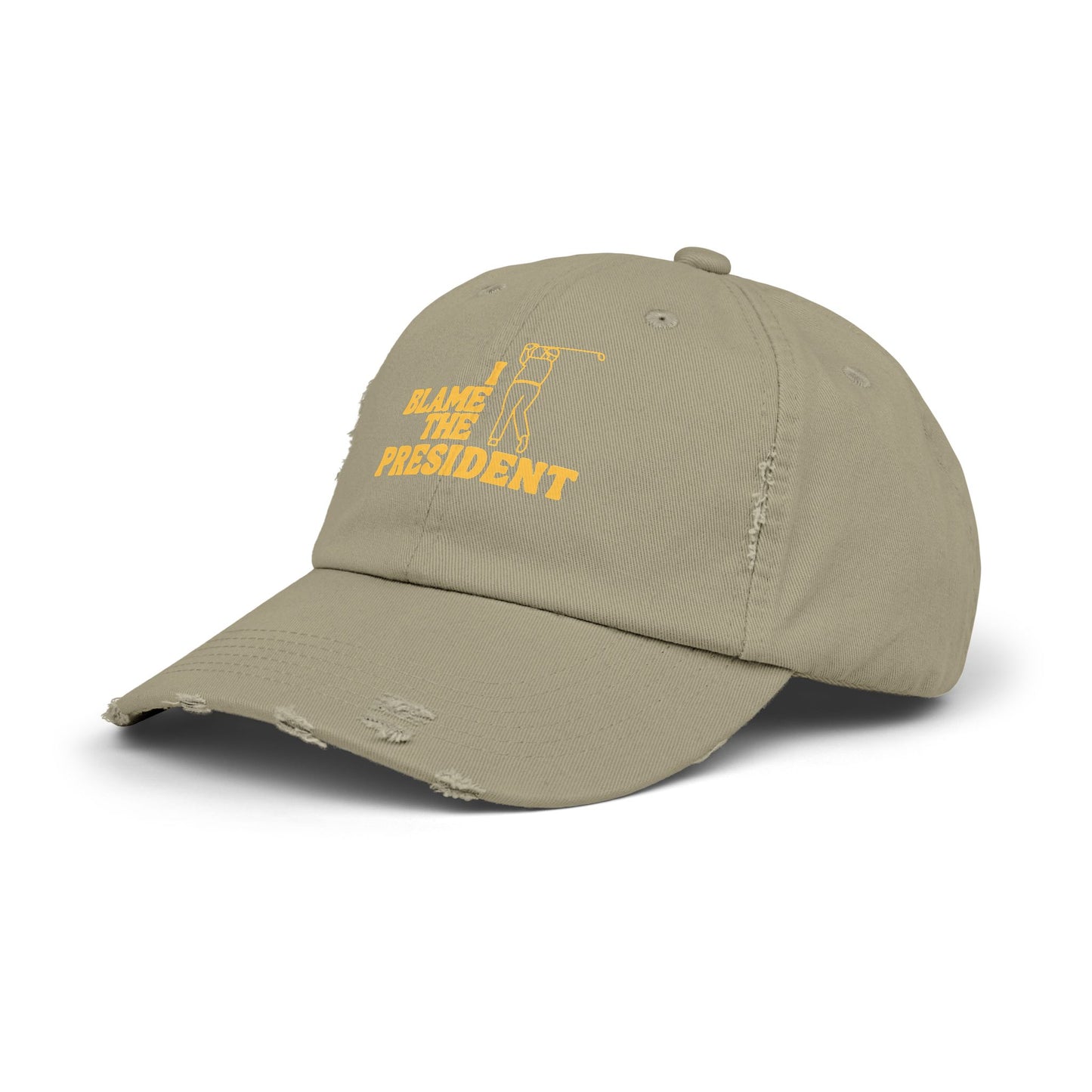 Unisex Distressed Cap - I Blame The President Golf Hat