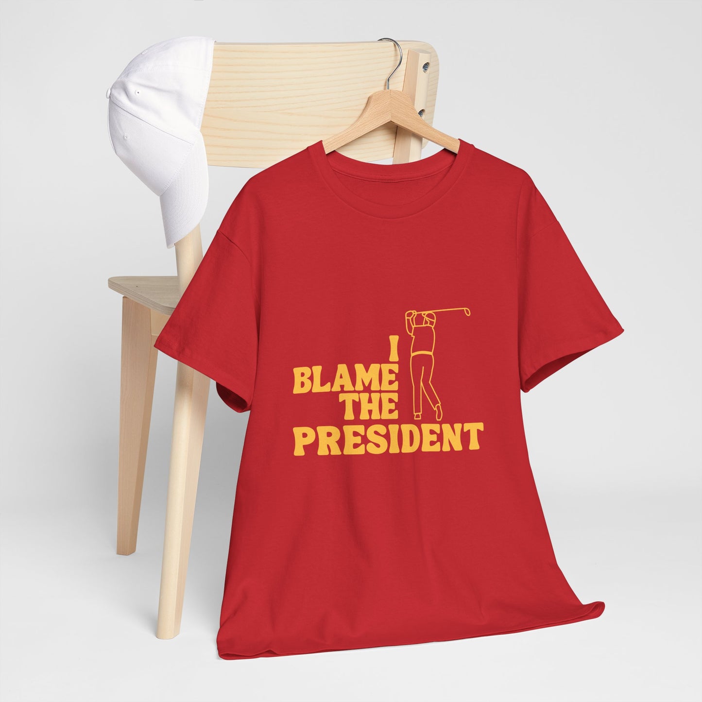 Unisex Heavy Cotton Tee - 'I Blame The President' Graphic T-shirt