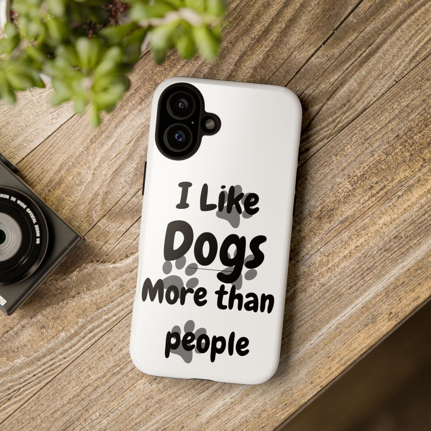 Dog Lover Tough Phone Case - "I Like Dogs More Than People"