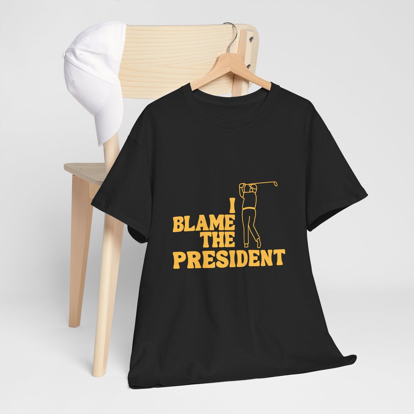Unisex Heavy Cotton Tee - 'I Blame The President' Graphic T-shirt