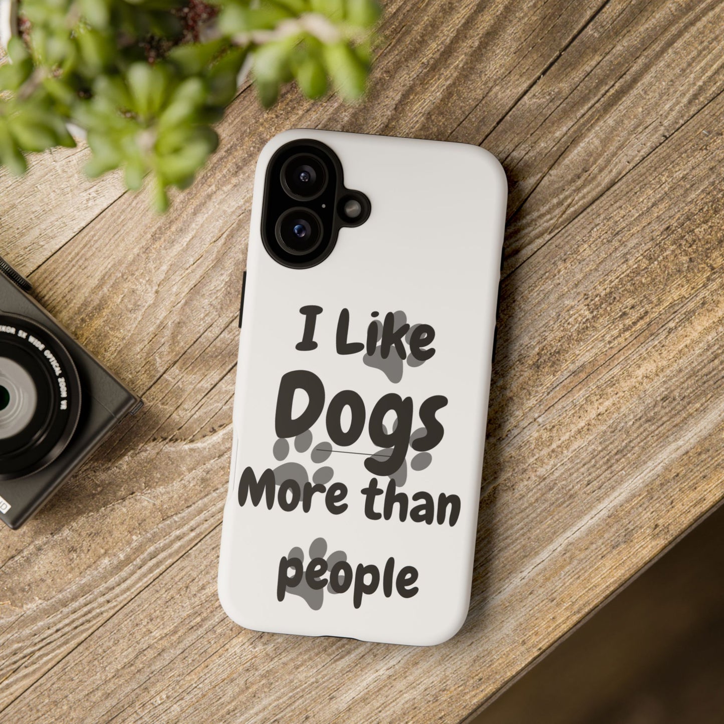 Dog Lover Tough Phone Case - "I Like Dogs More Than People"