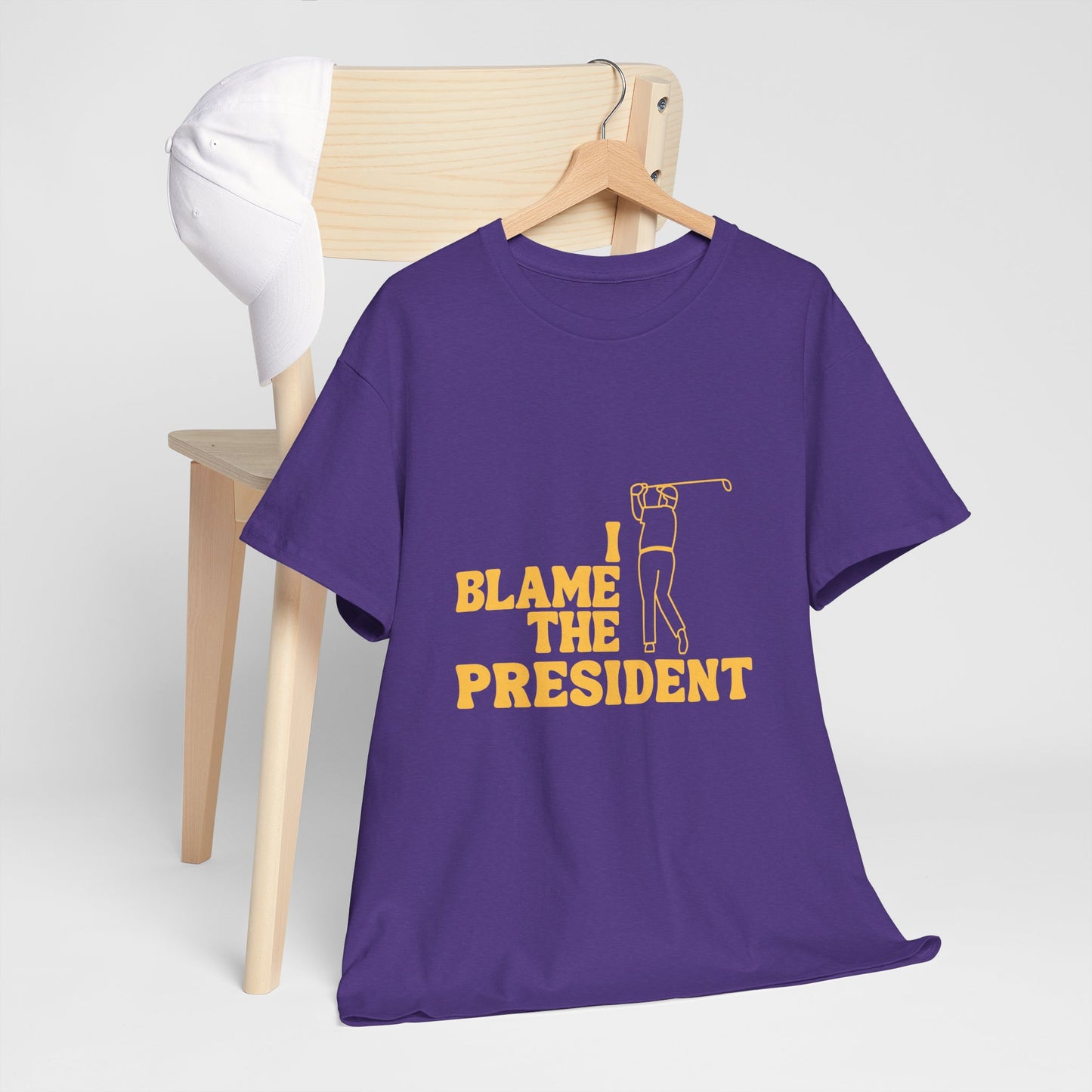 Unisex Heavy Cotton Tee - 'I Blame The President' Graphic T-shirt