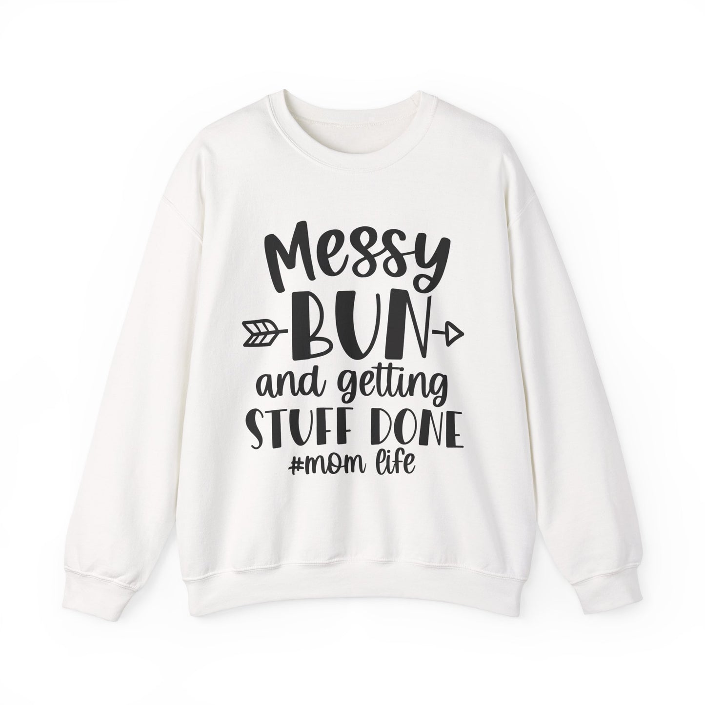 Messy Bun Mom Life Crewneck Sweatshirt - Unisex Heavy Blend™