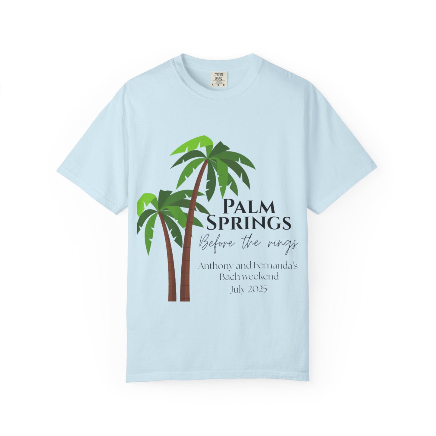 Palm Springs Wedding Unisex T-Shirt, Tropical Vacation Tee, Custom Graphic Shirt, Resort Wear, Summer Celebration Top