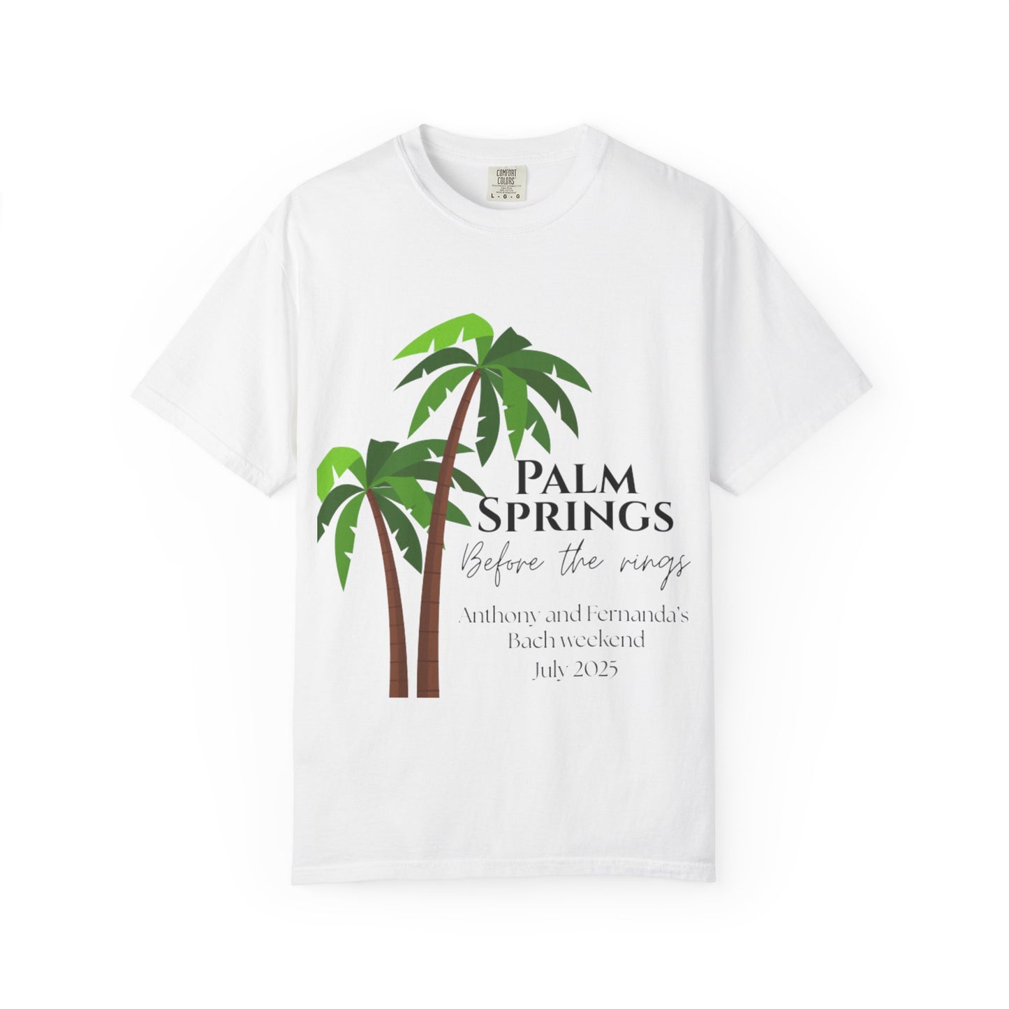 Palm Springs Wedding Unisex T-Shirt, Tropical Vacation Tee, Custom Graphic Shirt, Resort Wear, Summer Celebration Top