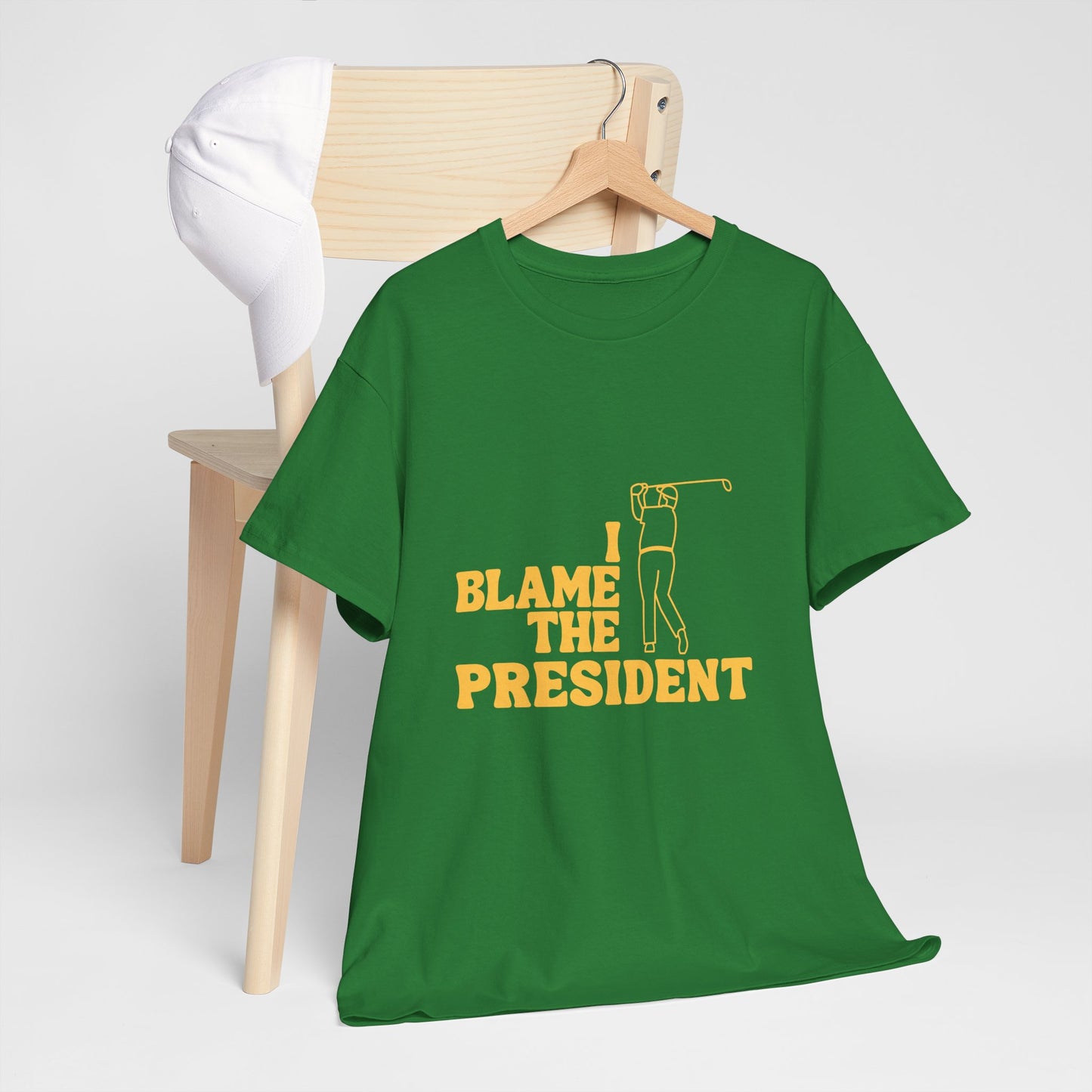 Unisex Heavy Cotton Tee - 'I Blame The President' Graphic T-shirt