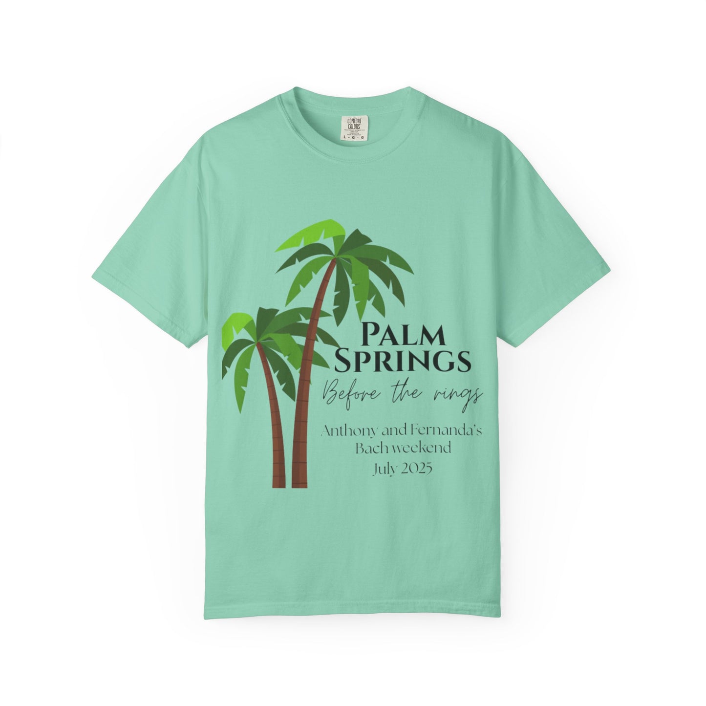 Palm Springs Wedding Unisex T-Shirt, Tropical Vacation Tee, Custom Graphic Shirt, Resort Wear, Summer Celebration Top