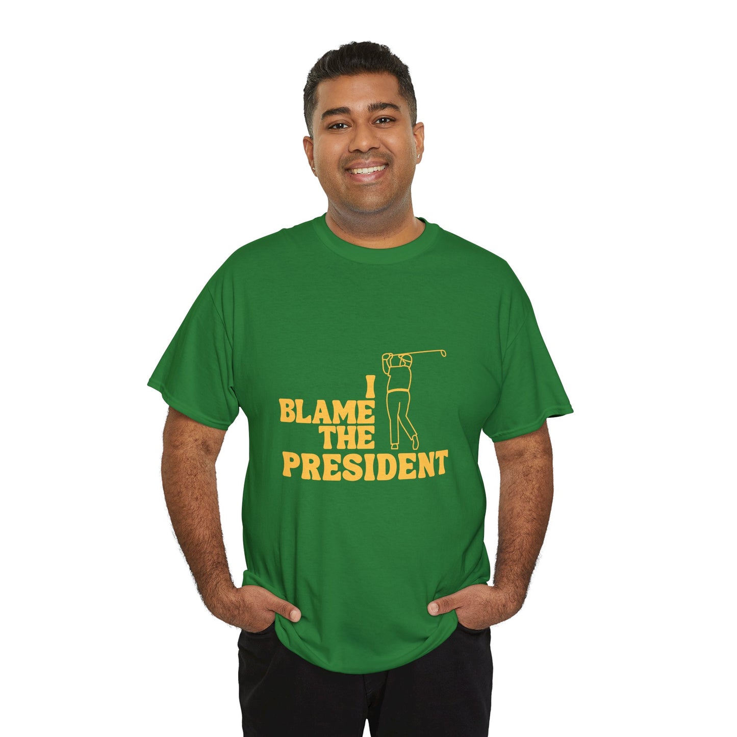 Unisex Heavy Cotton Tee - 'I Blame The President' Graphic T-shirt
