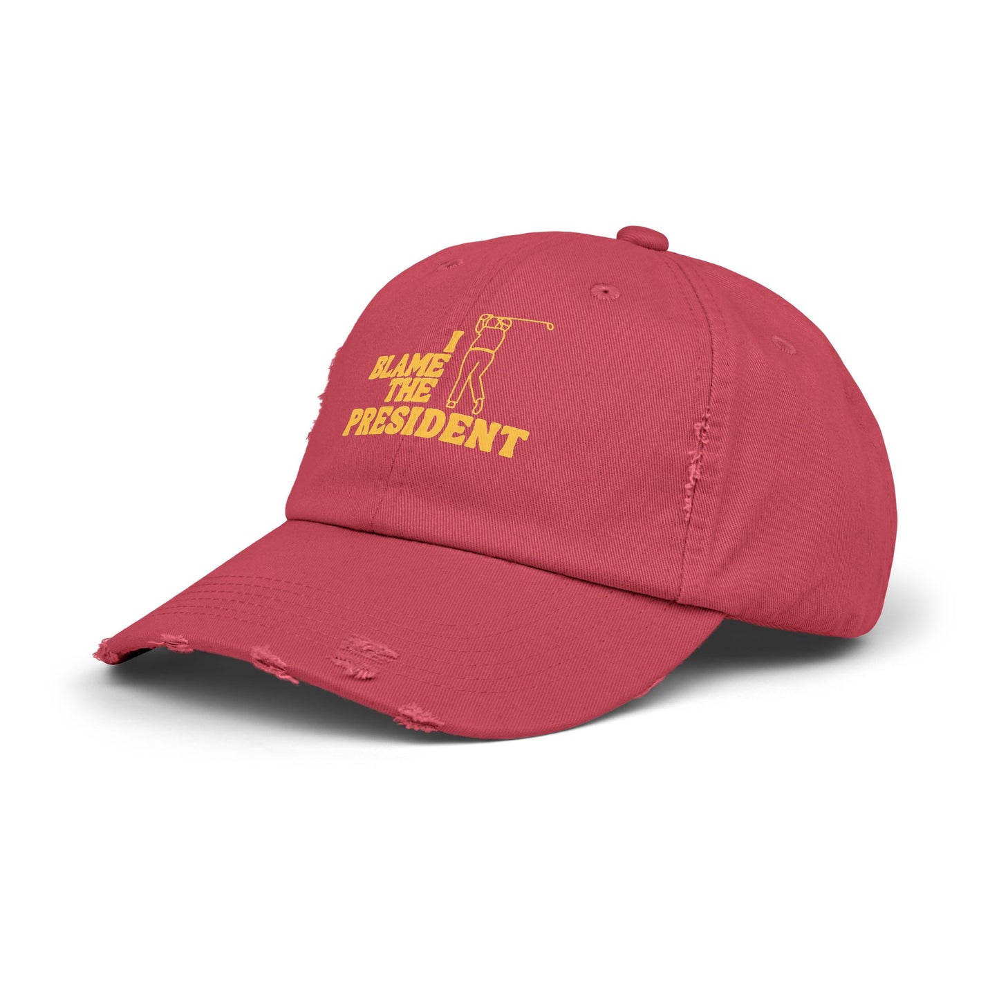 Unisex Distressed Cap - I Blame The President Golf Hat