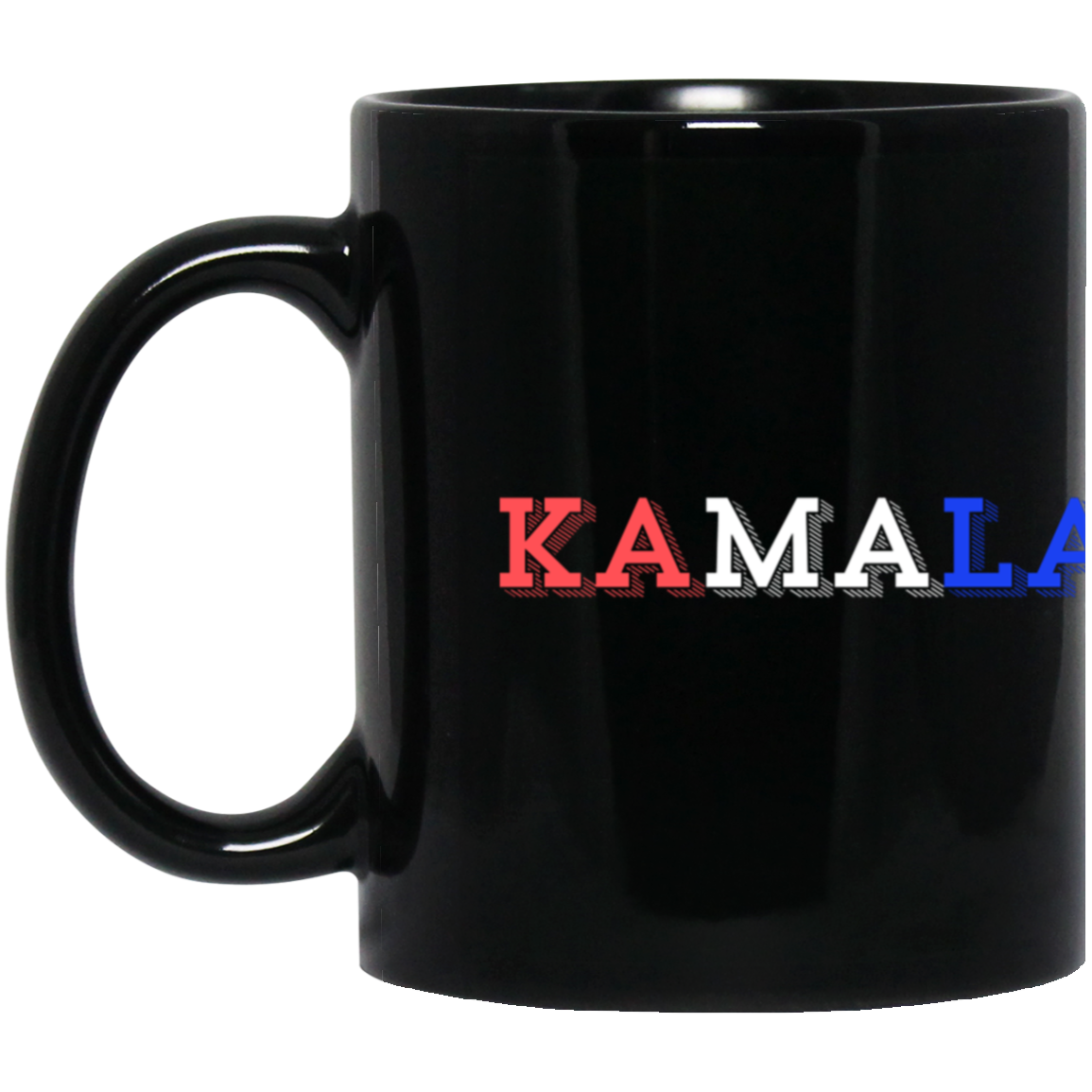 Kamala red white and blue - trans Kamala Red/White/Blue 11oz Black Mug