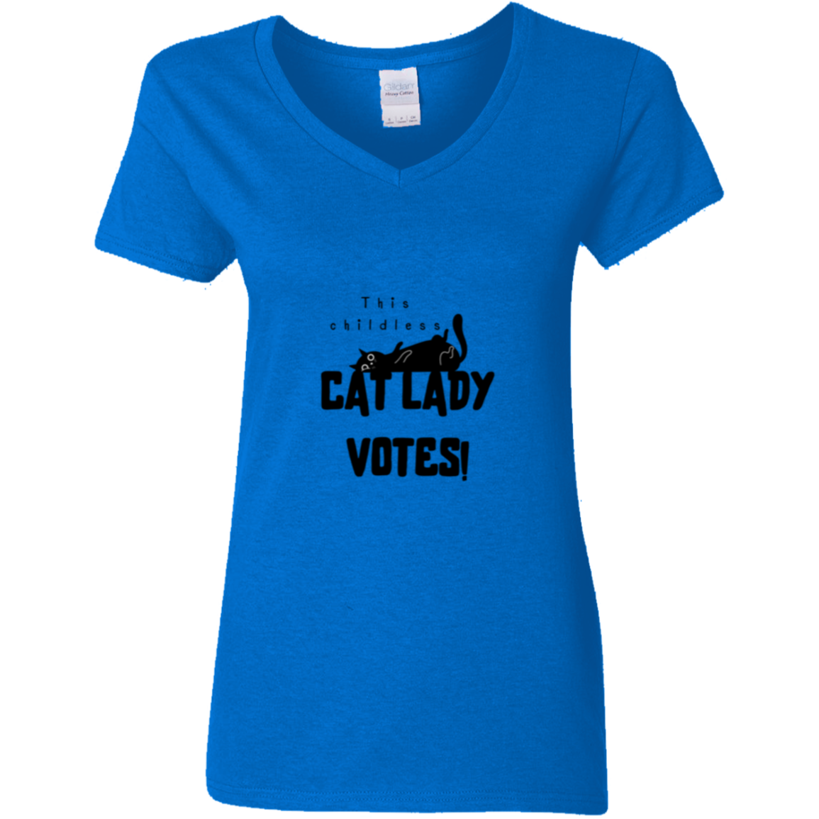 cat lady - transparent Cat Lady - Ladies' 5.3 oz. V-Neck T-Shirt