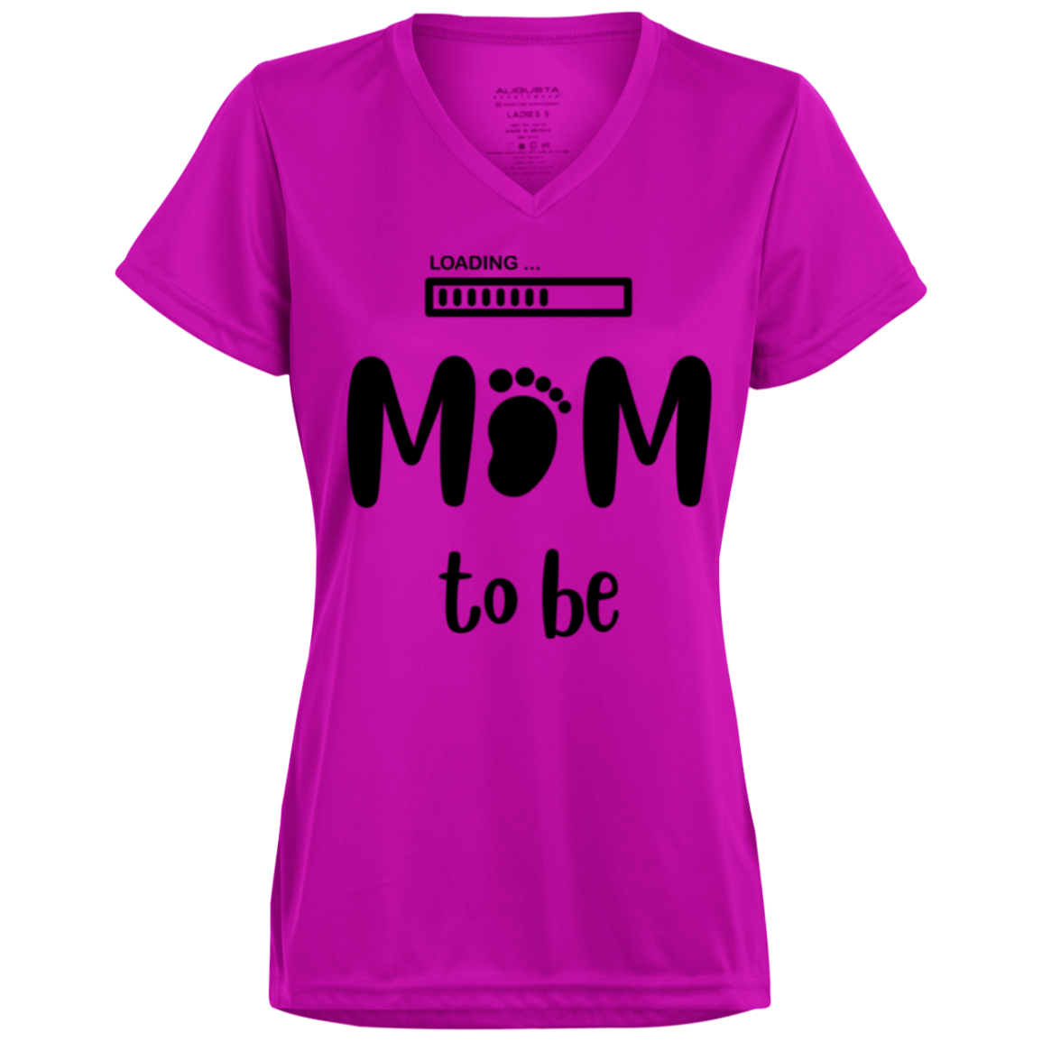Mom To Be Ladies’ Moisture-Wicking V-Neck Tee