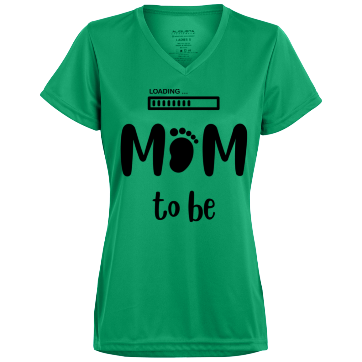 Mom To Be Ladies’ Moisture-Wicking V-Neck Tee