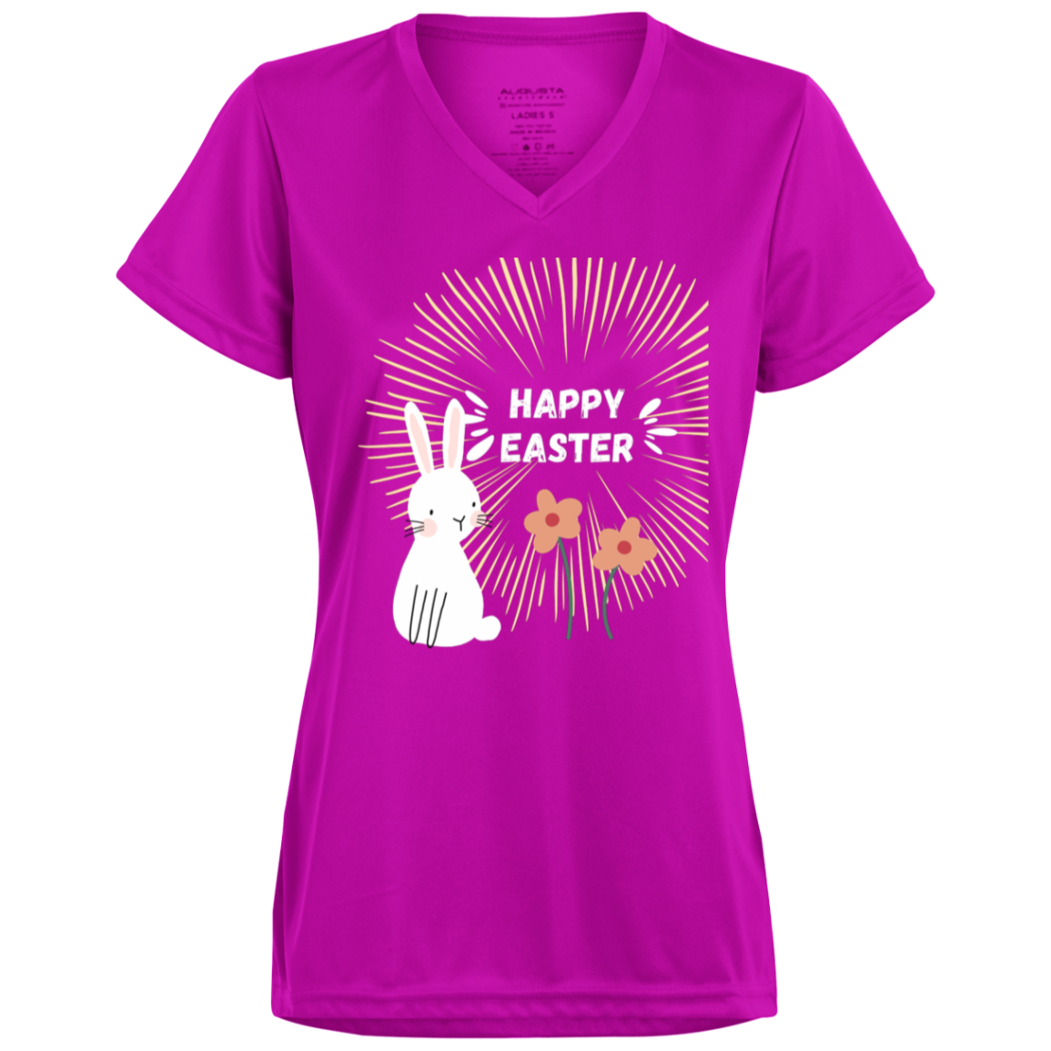 Bunny Ladies’ Moisture-Wicking V-Neck Tee