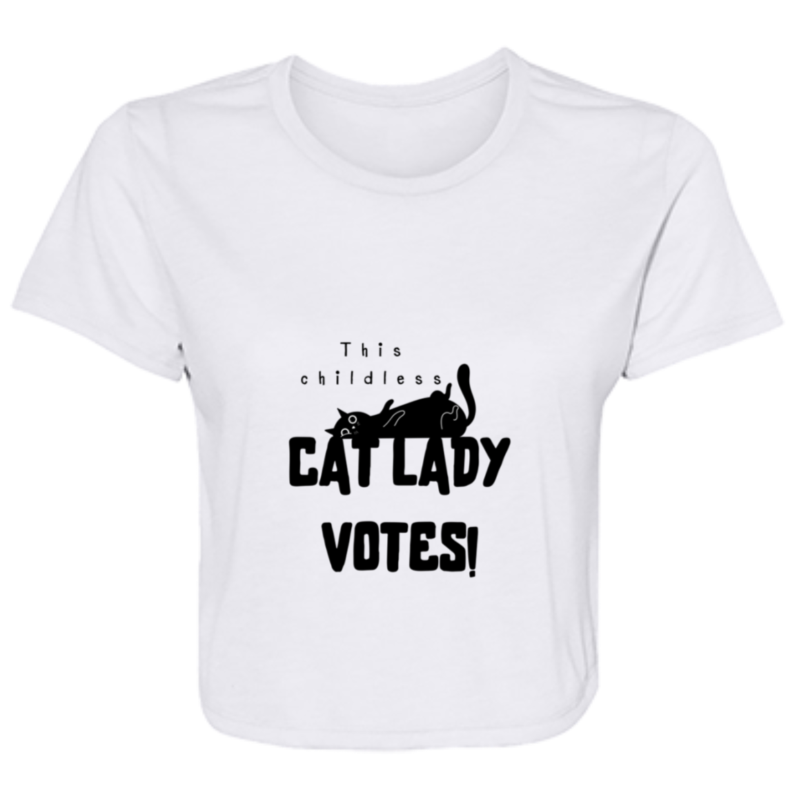 cat lady - transparent Cat Lady - Ladies' Flowy Cropped Tee