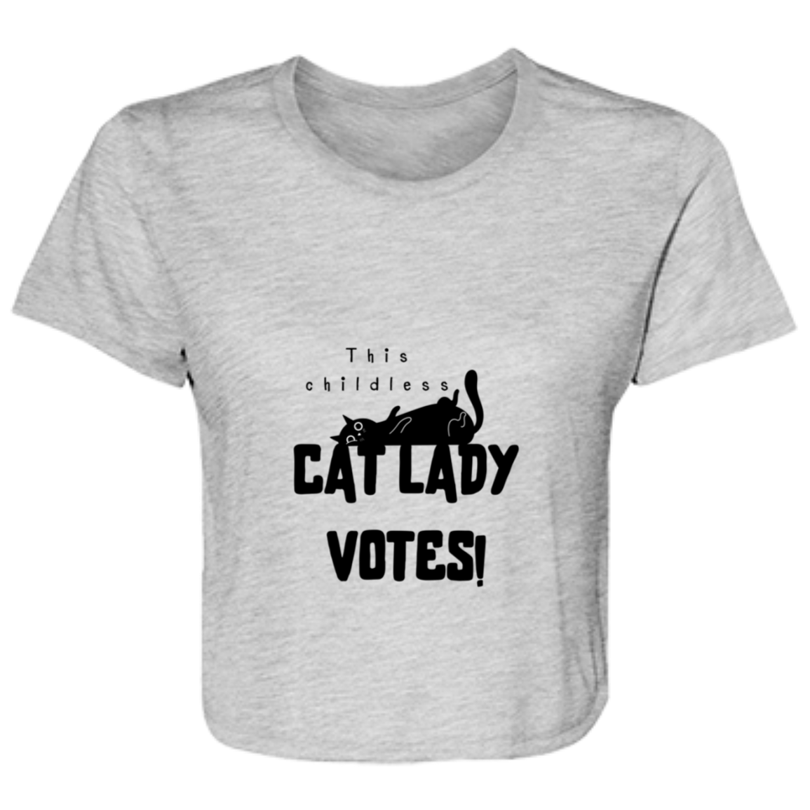 cat lady - transparent Cat Lady - Ladies' Flowy Cropped Tee
