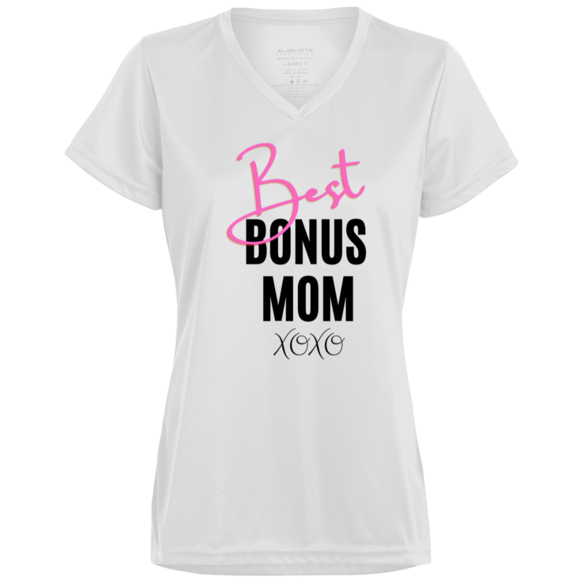 Best Bonus Mom Ladies’ Moisture-Wicking V-Neck Tee