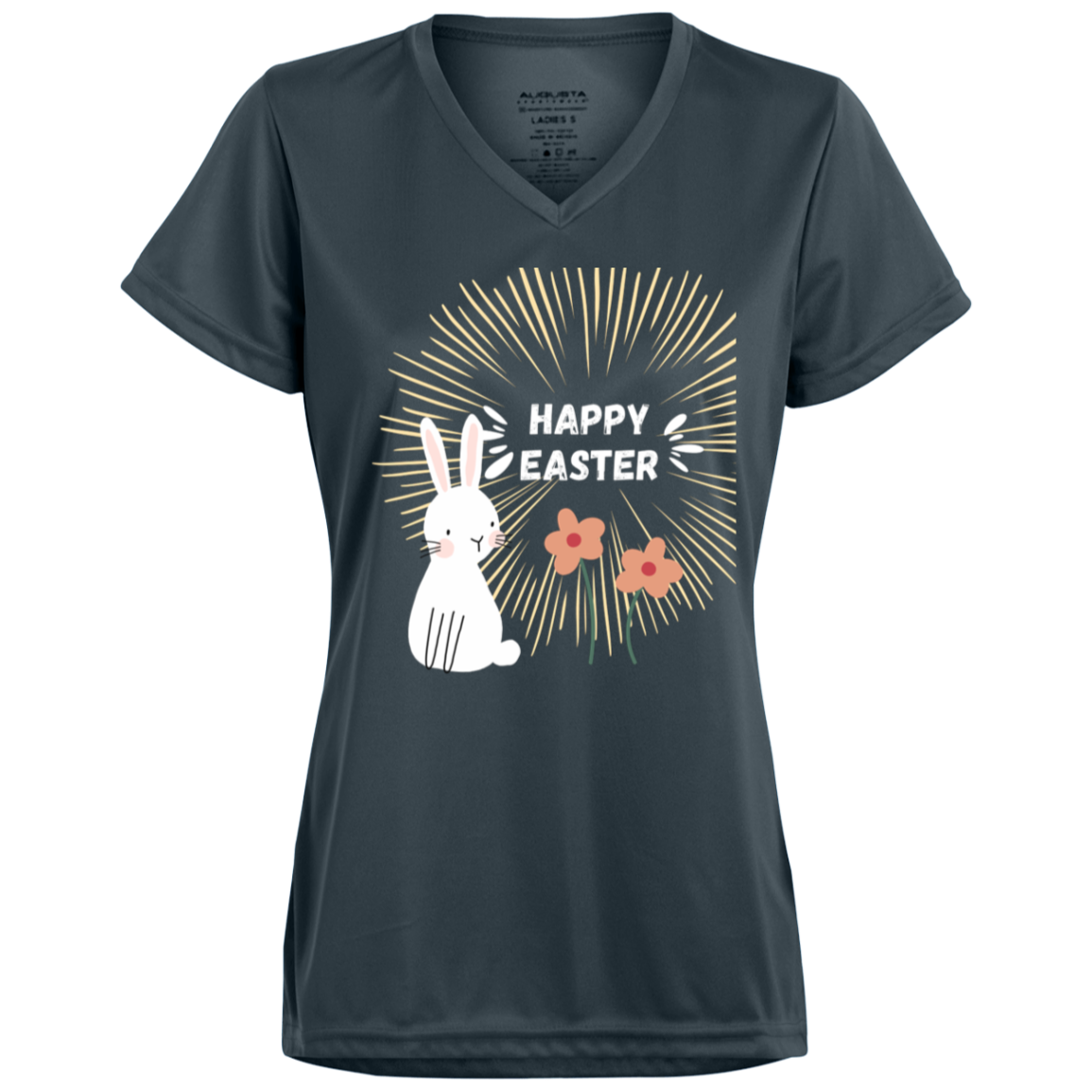 Bunny Ladies’ Moisture-Wicking V-Neck Tee