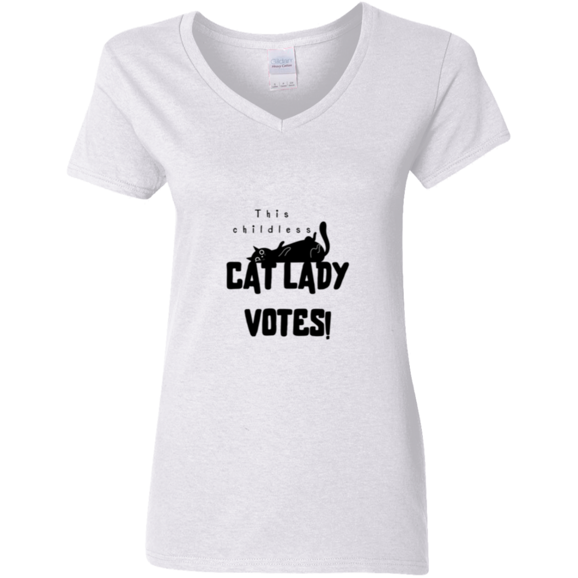 cat lady - transparent Cat Lady - Ladies' 5.3 oz. V-Neck T-Shirt