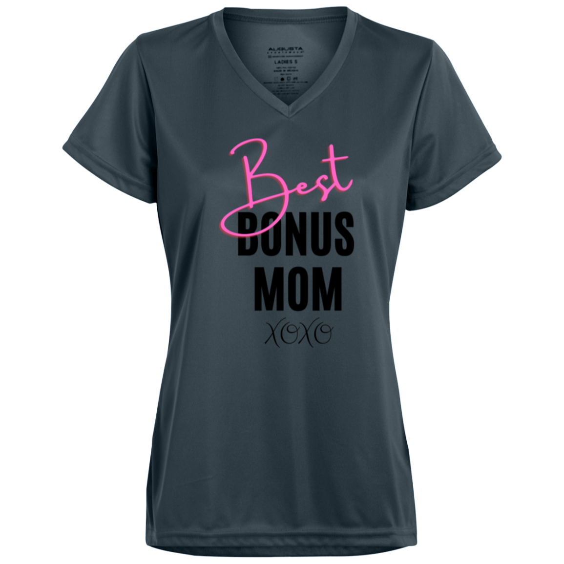 Best Bonus Mom Ladies’ Moisture-Wicking V-Neck Tee