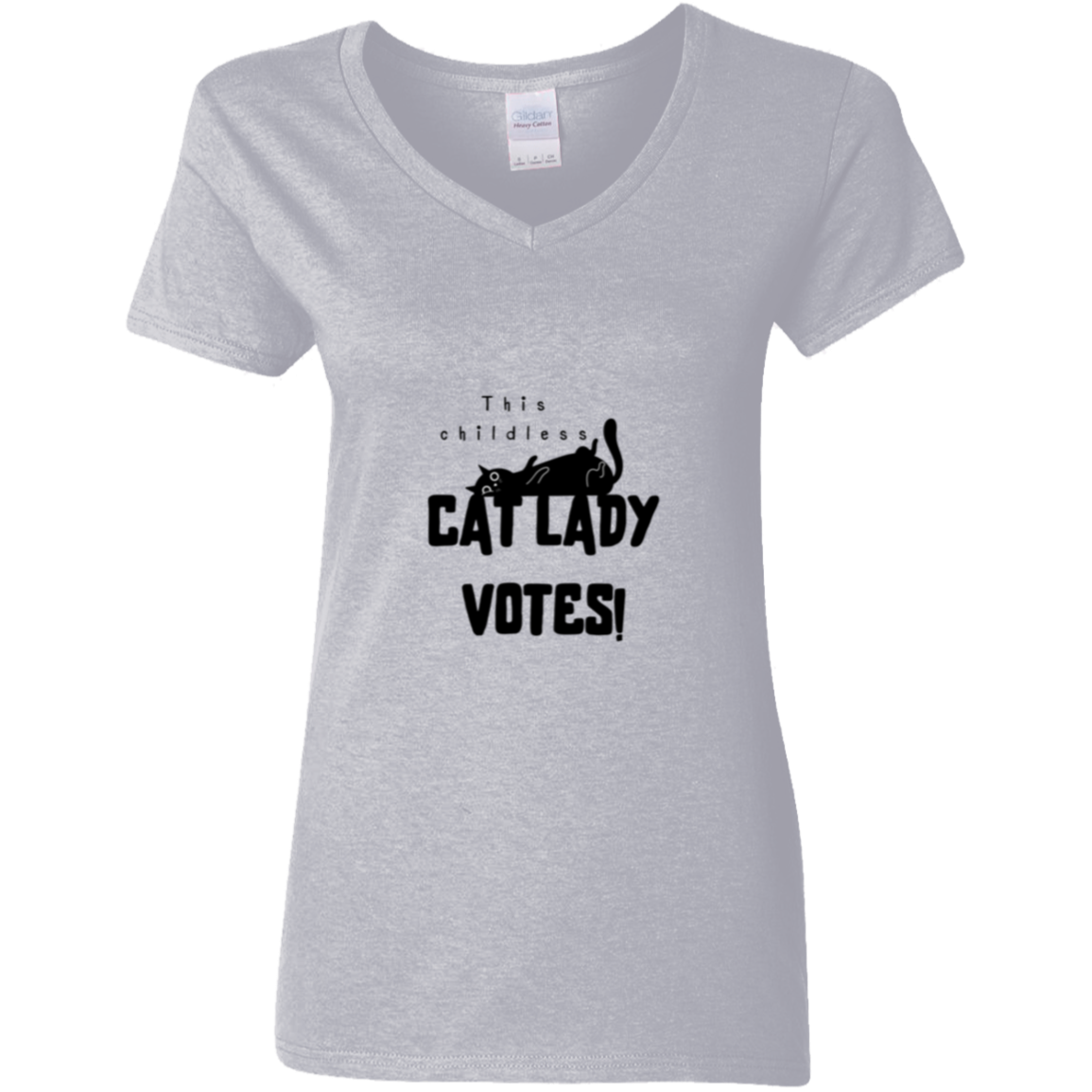 cat lady - transparent Cat Lady - Ladies' 5.3 oz. V-Neck T-Shirt