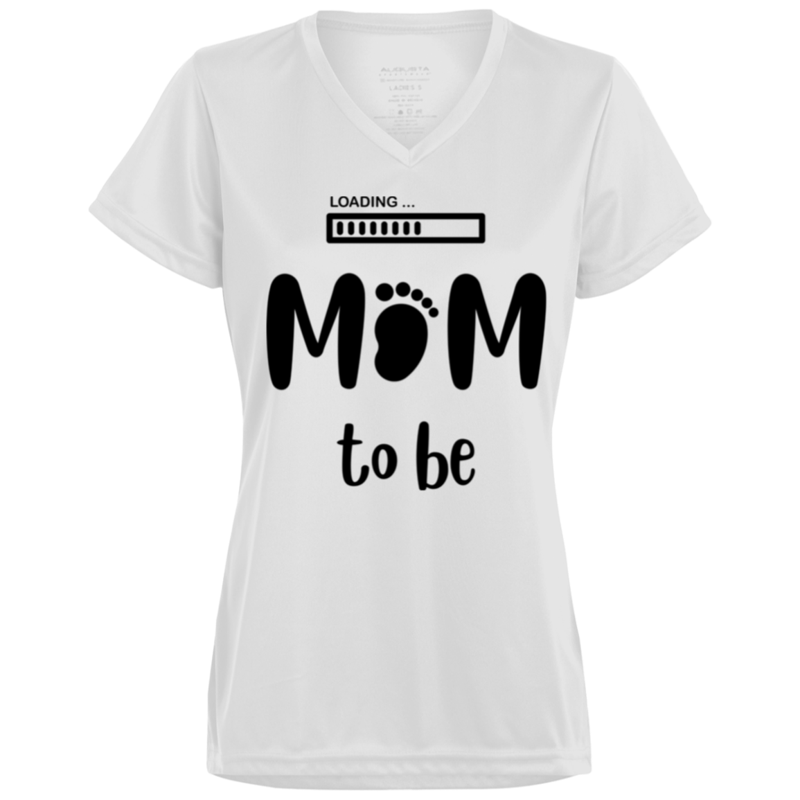 Mom To Be Ladies’ Moisture-Wicking V-Neck Tee