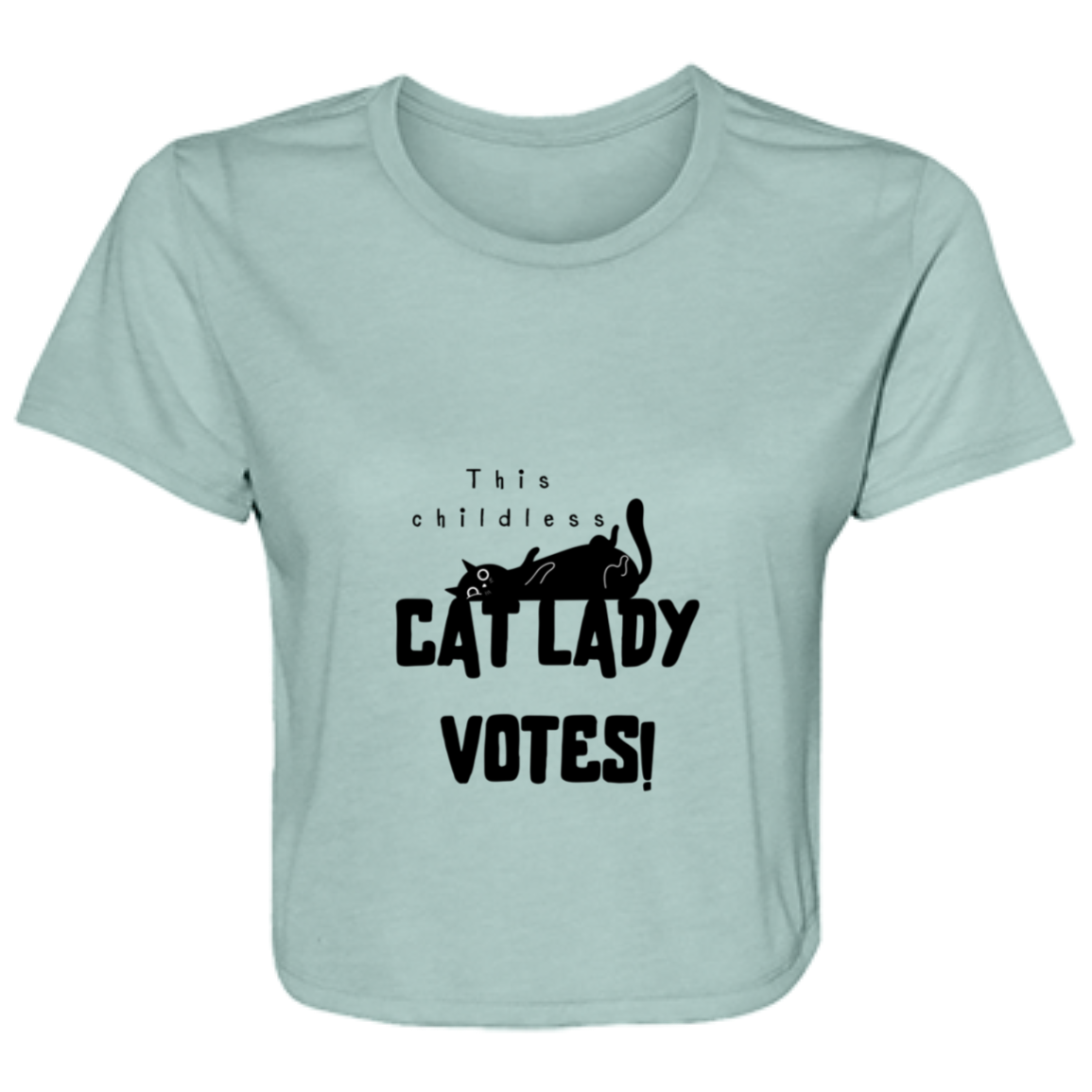 cat lady - transparent Cat Lady - Ladies' Flowy Cropped Tee