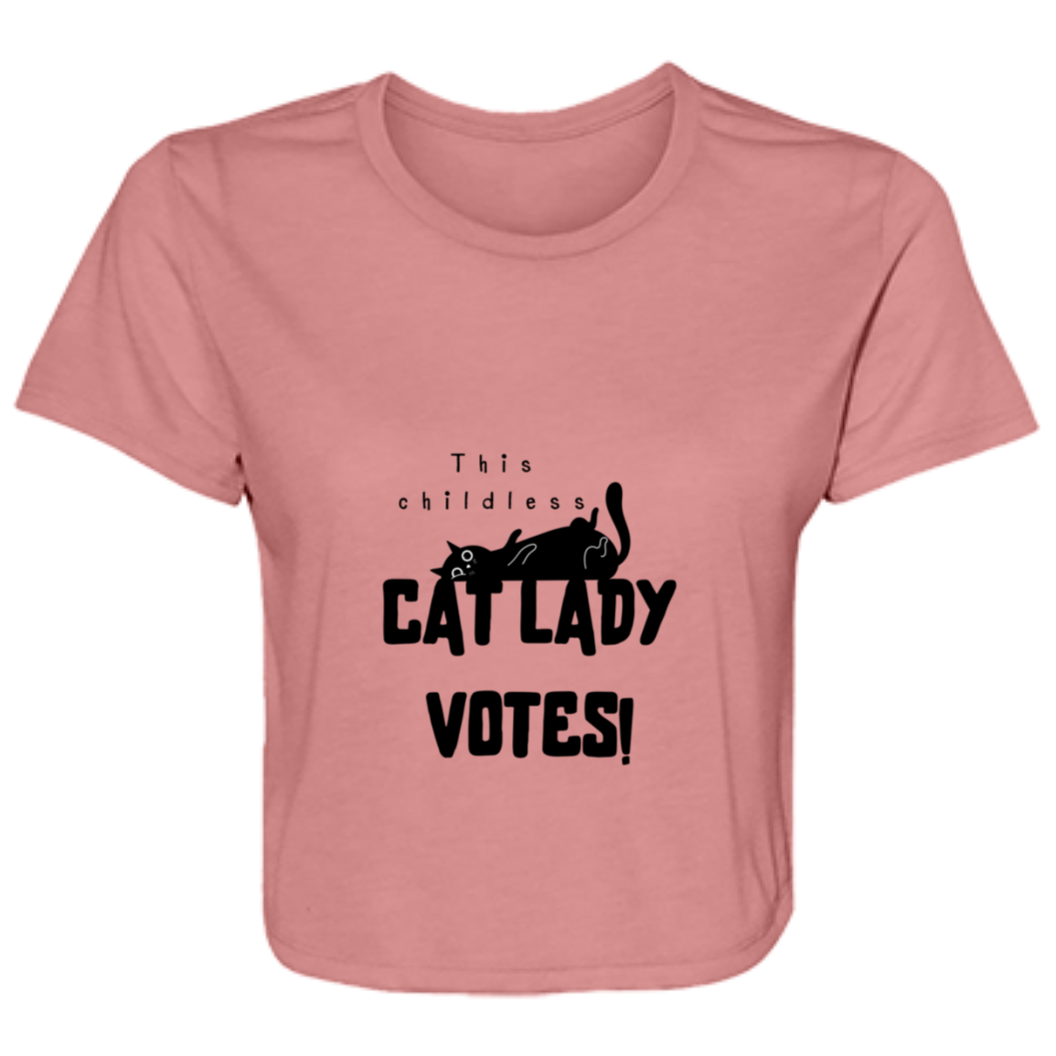 cat lady - transparent Cat Lady - Ladies' Flowy Cropped Tee