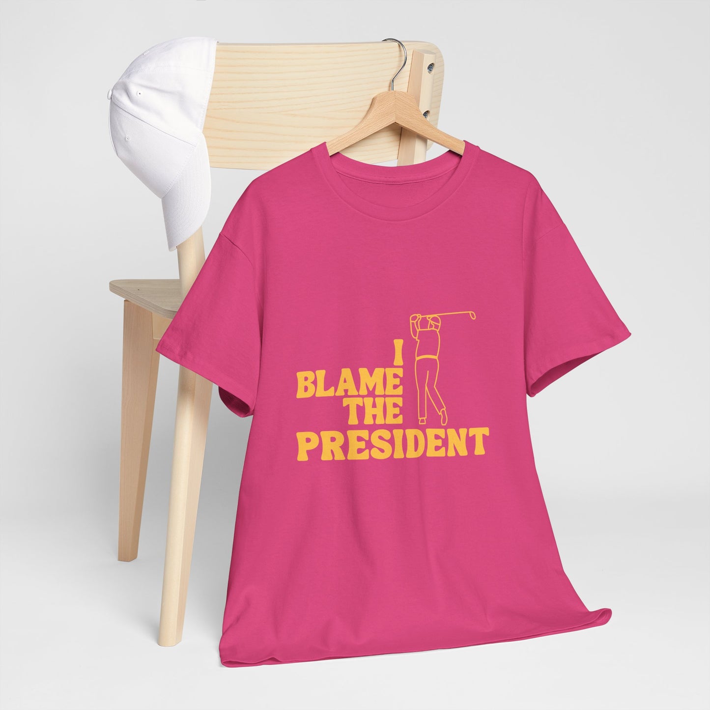 Unisex Heavy Cotton Tee - 'I Blame The President' Graphic T-shirt