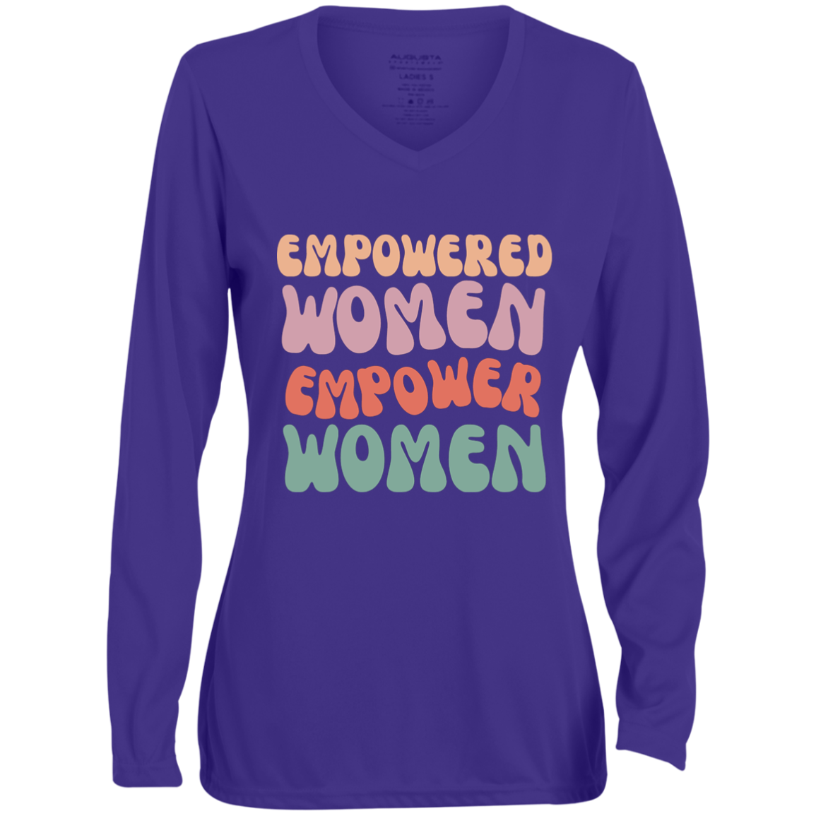 Empowered Women 1788 Ladies' Moisture-Wicking Long Sleeve V-Neck Tee