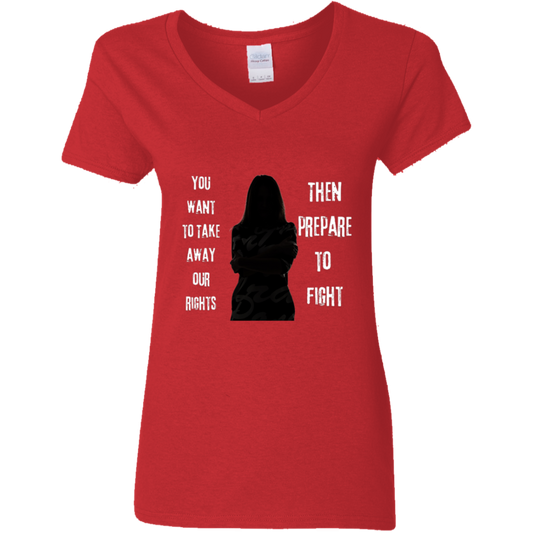 Prepare To Fight  Ladies' 5.3 oz. V-Neck T-Shirt