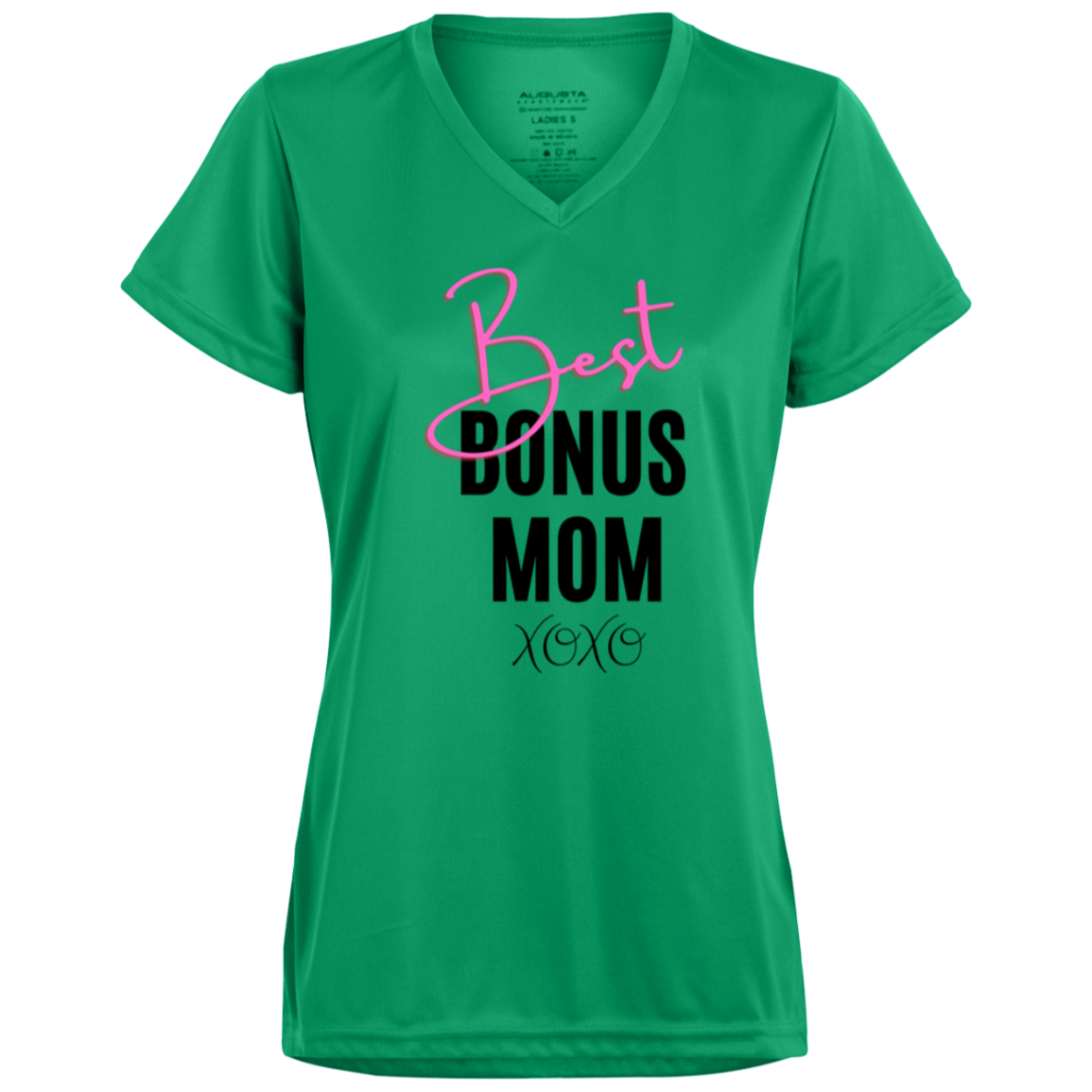 Best Bonus Mom Ladies’ Moisture-Wicking V-Neck Tee