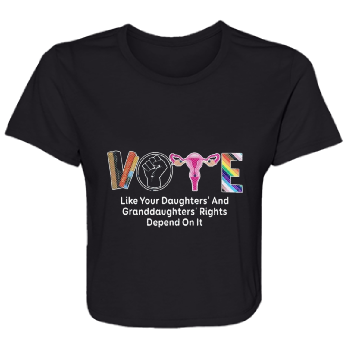 Vote Ladies' Flowy Cropped Tee