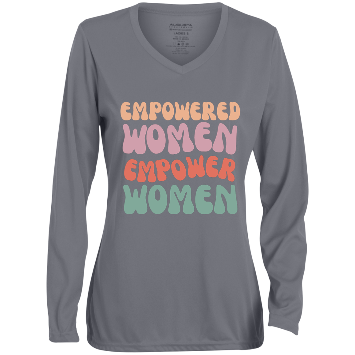 Empowered Women 1788 Ladies' Moisture-Wicking Long Sleeve V-Neck Tee