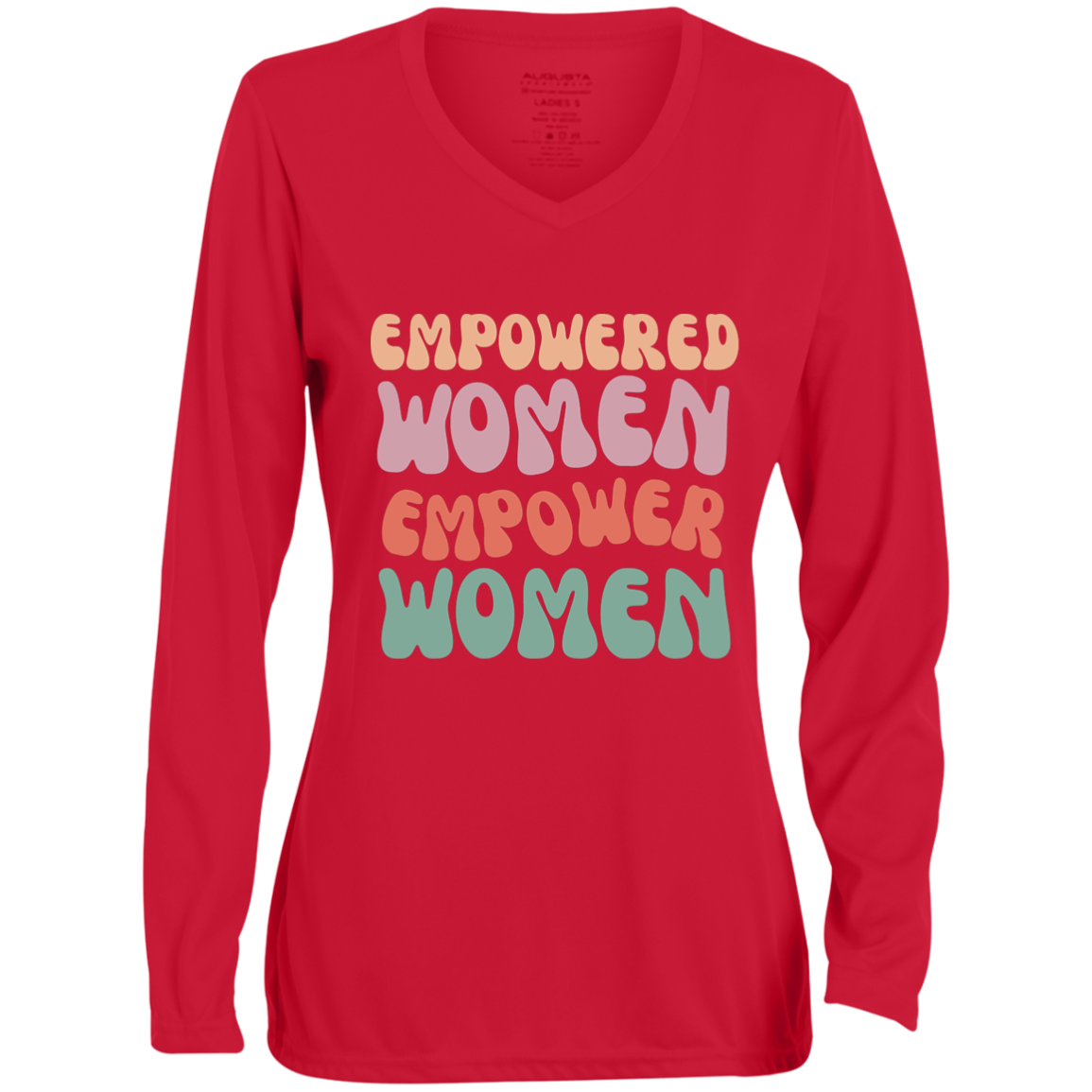 Empowered Women 1788 Ladies' Moisture-Wicking Long Sleeve V-Neck Tee