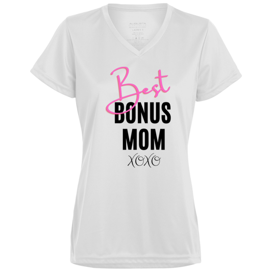 Best Bonus Mom Ladies’ Moisture-Wicking V-Neck Tee