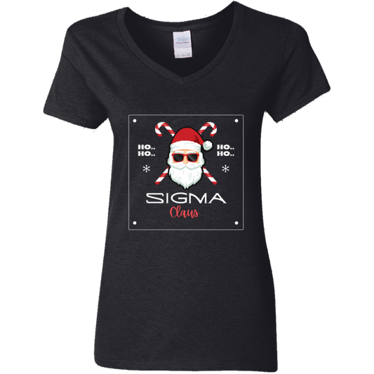 Sigma Claus Sigma Claus Ladies'  V-Neck T-Shirt