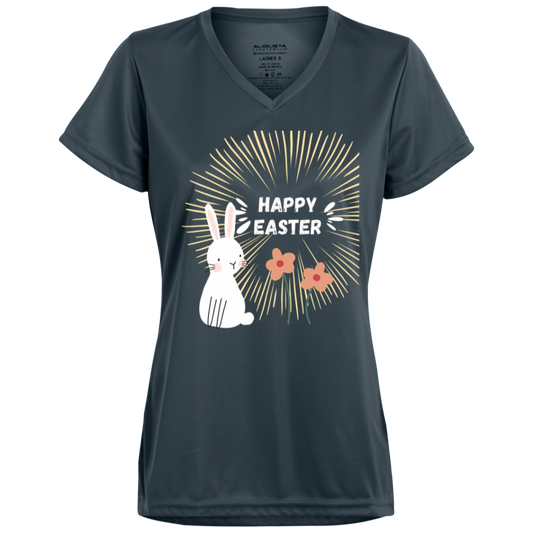 Bunny Ladies’ Moisture-Wicking V-Neck Tee