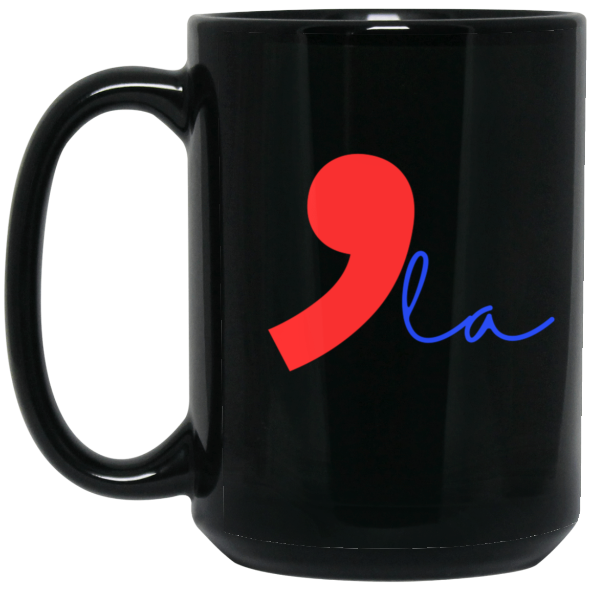 Red and blue kamala Kamala Red and Blue 15oz Black Mug