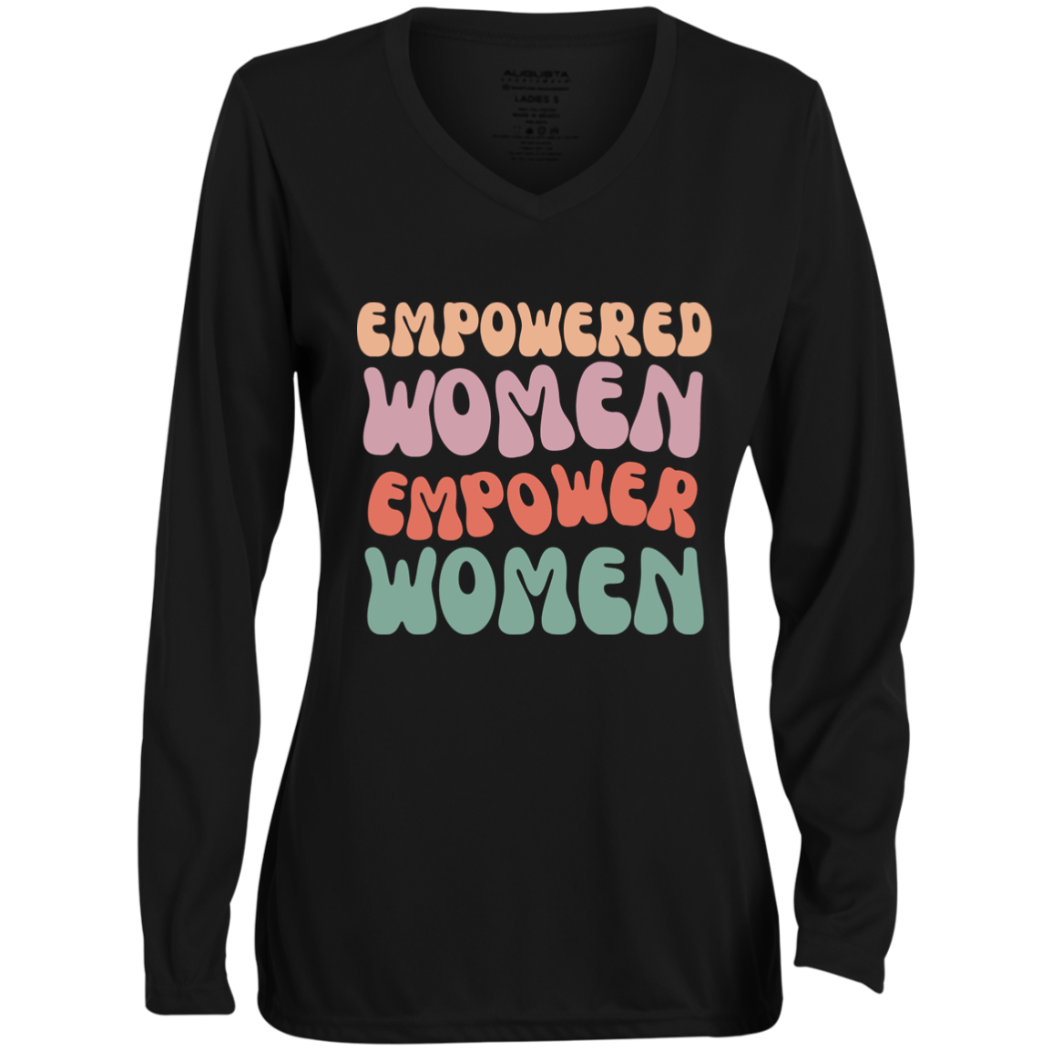 Empowered Women 1788 Ladies' Moisture-Wicking Long Sleeve V-Neck Tee