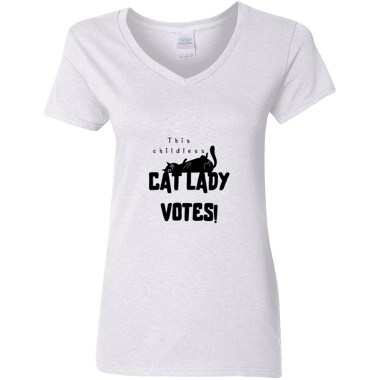cat lady - transparent Cat Lady - Ladies' 5.3 oz. V-Neck T-Shirt