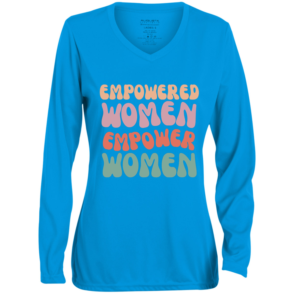 Empowered Women 1788 Ladies' Moisture-Wicking Long Sleeve V-Neck Tee