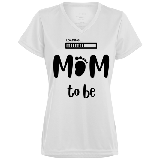 Mom To Be Ladies’ Moisture-Wicking V-Neck Tee